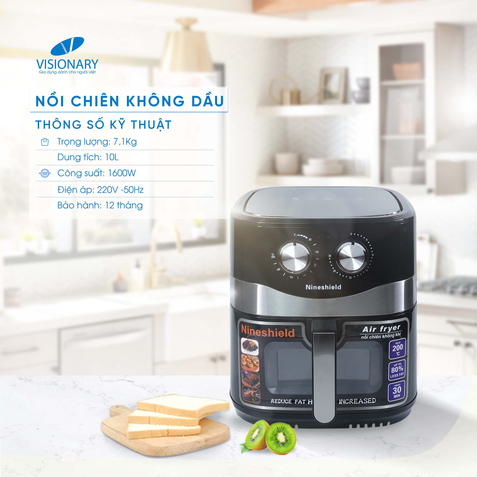 Nồi Chiên Không Dầu KB-8002